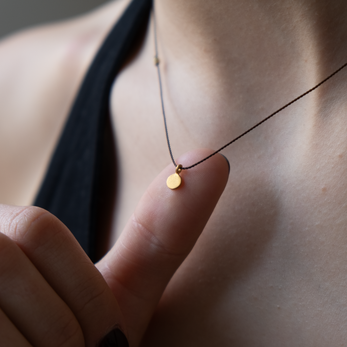 14k Gold Initial Necklace, Personalized Necklace, Tiny Initial Charm, Monogram letter Charm, Silk necklace, bead necklace, layering necklace