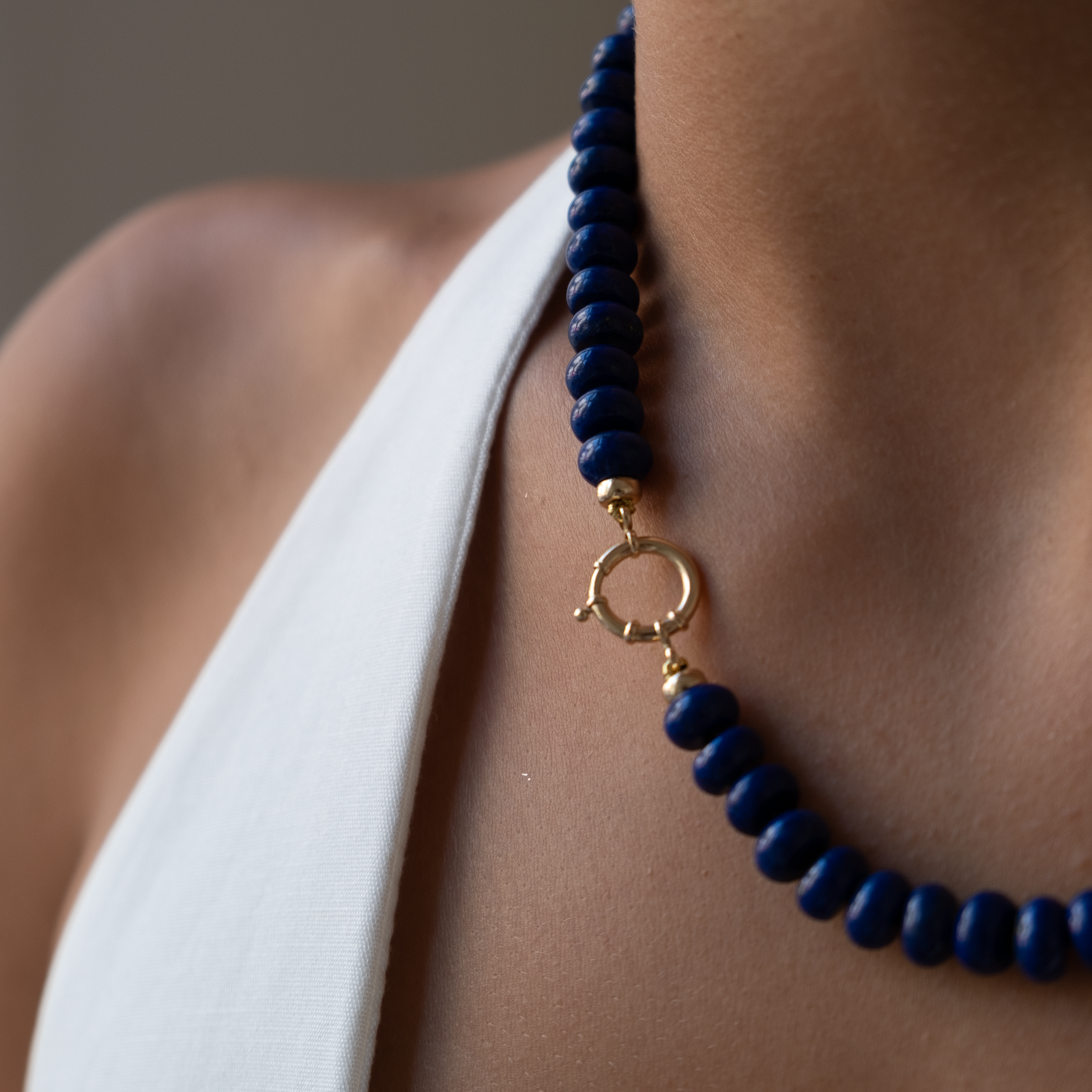 14k gold knotted Lapis Lazuli Necklace – Vivien Frank Designs