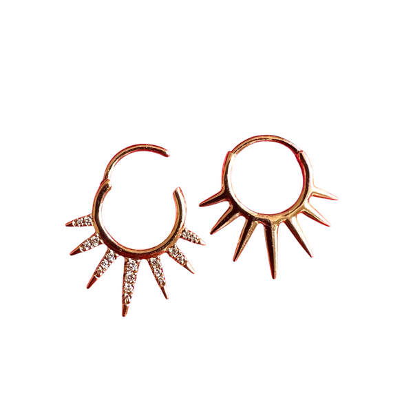 14k Gold Diamond Spike Earring