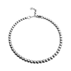 14k White Gold Disco Bead Bracelet