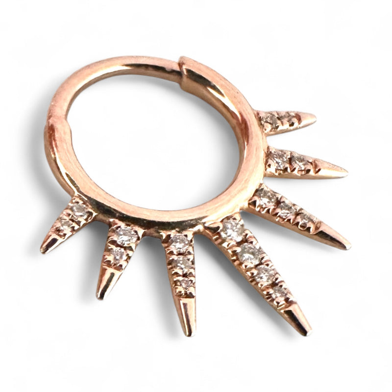 14k Gold Diamond Spike Earring