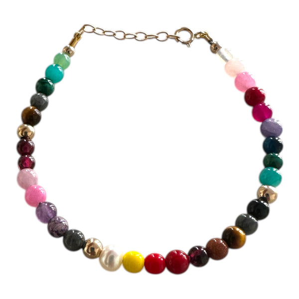 Rainbow Gemstone Bracelet 14k