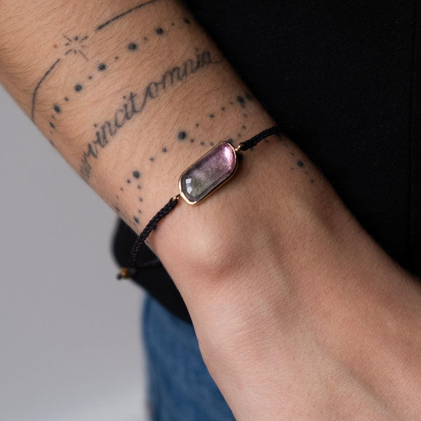 14k gold Tourmaline Bracelet watermelon 3.9ctw