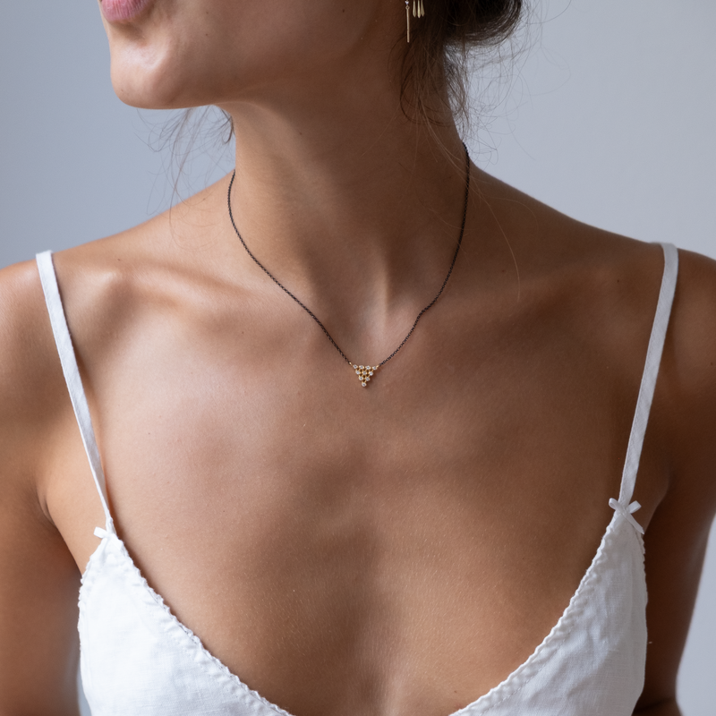 14k Gold Triangle Diamond necklace