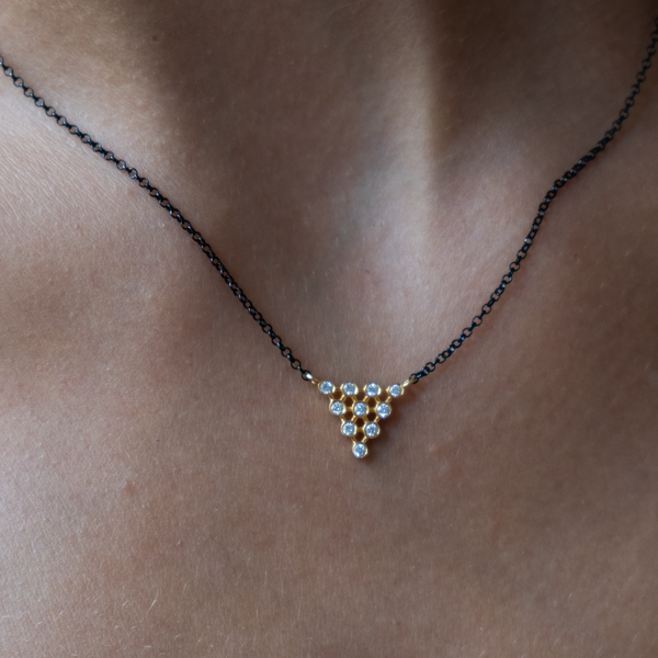 14k Gold Triangle Diamond necklace