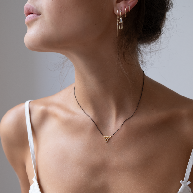 14k Gold Triangle Diamond necklace