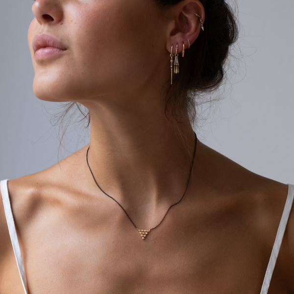 14k Gold Triangle Diamond necklace
