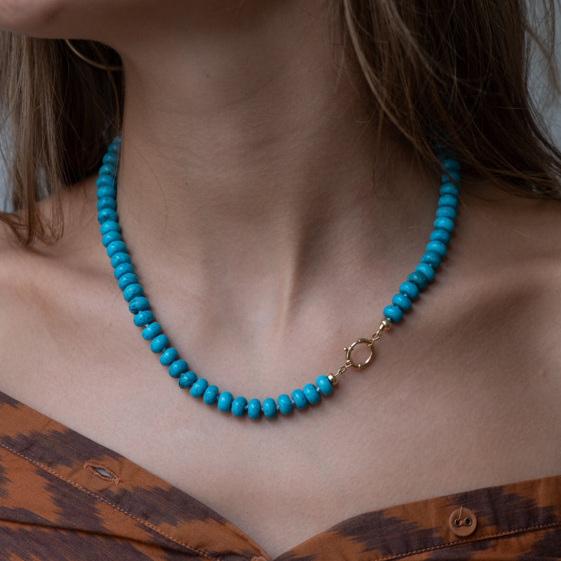 Turquoise knotted necklace