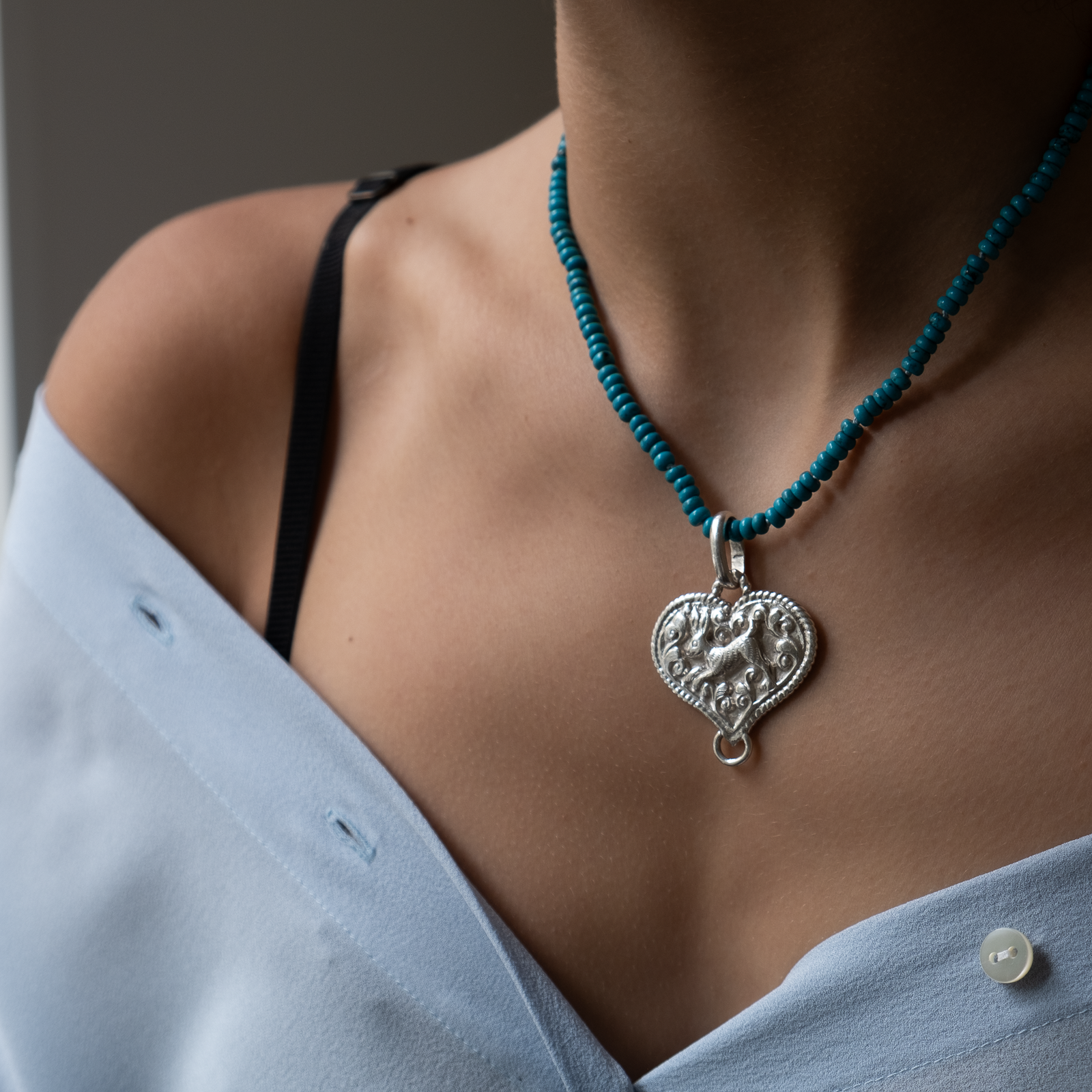Knotted Turquoise necklace – Vivien Frank Designs
