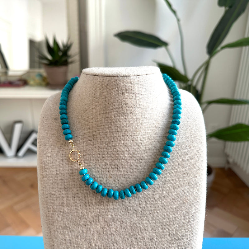 Turquoise knotted necklace