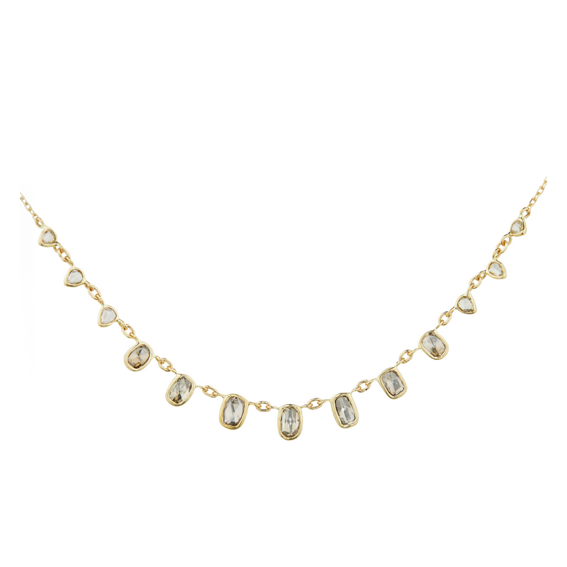 Slices of the Universe Rose cute Grey Diamond Necklace