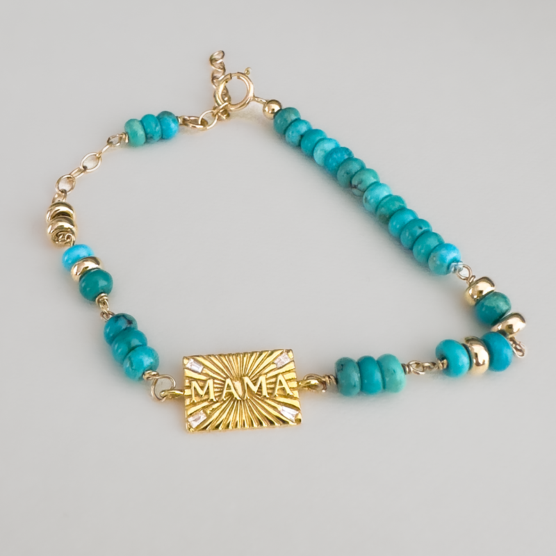 MAMA bracelet 14k gold charm