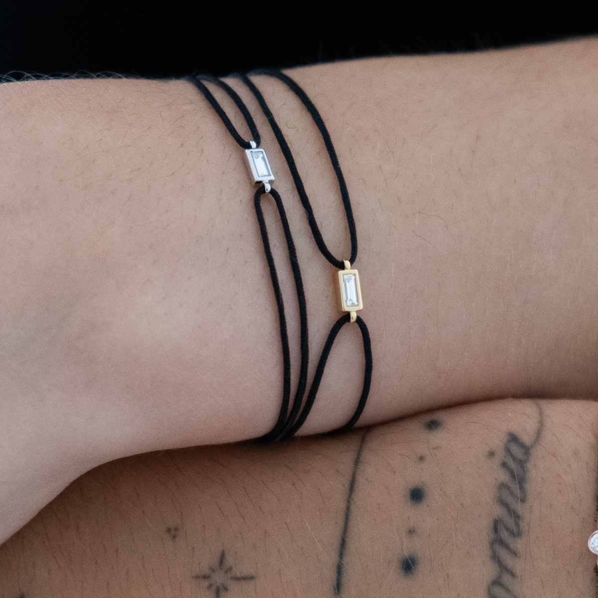 14k gold Baguette diamond bracelet