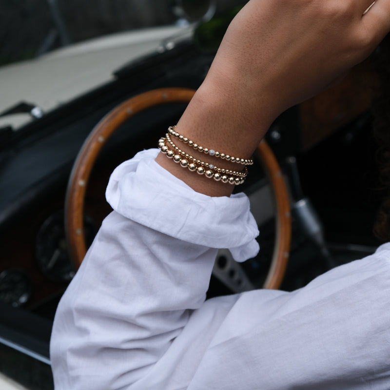 Gold Bead Bracelet 14k