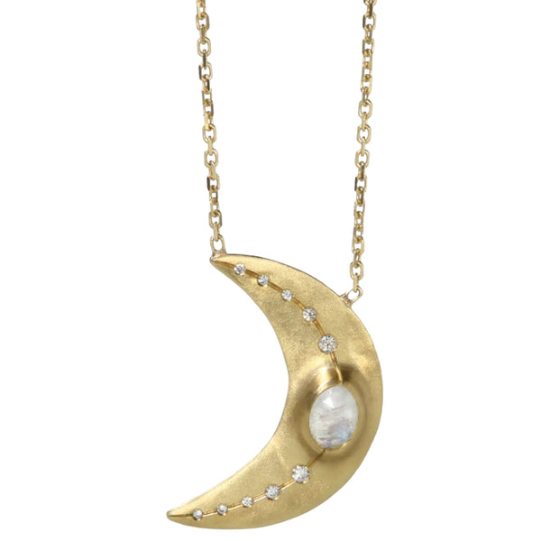 Crescent moon necklace 14k gold