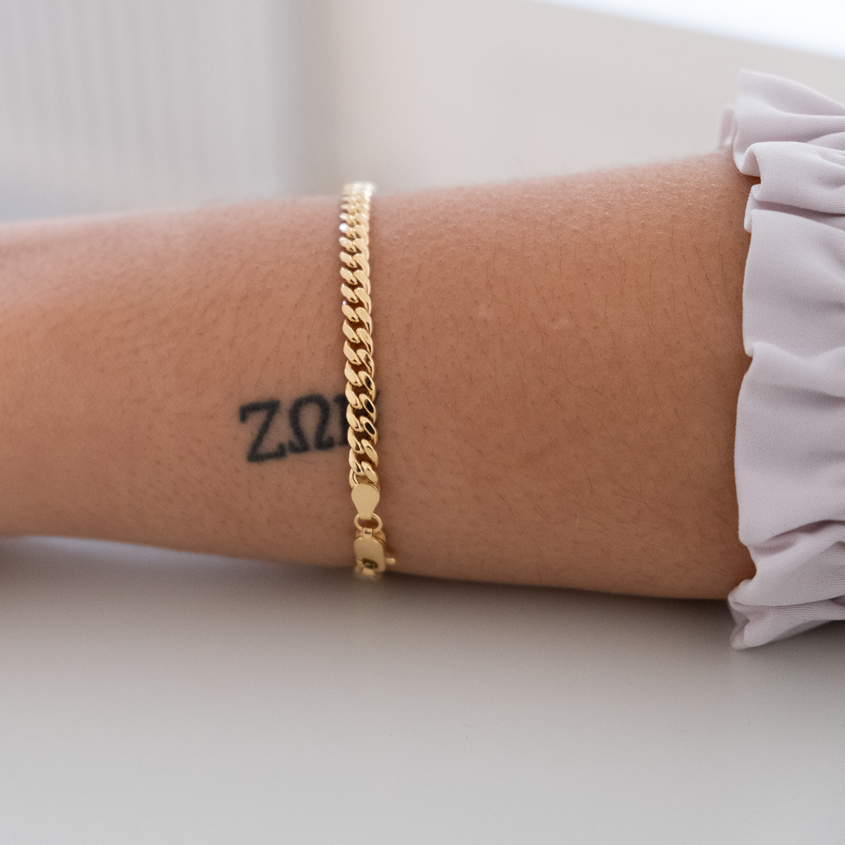 14k Gold Cuban Curb Chain Bracelet