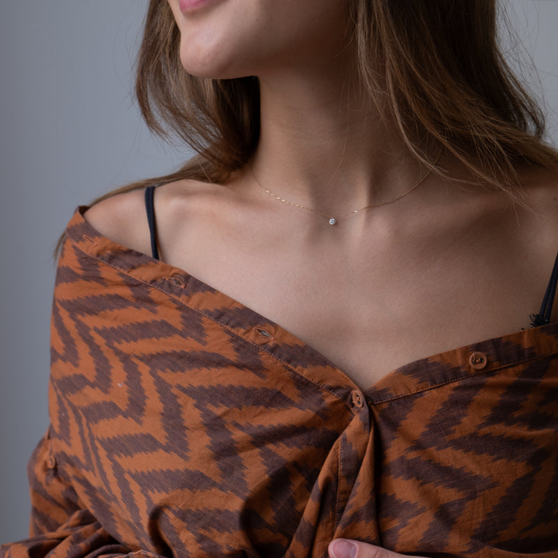 Floating diamond necklace by Vivien Frank Designs