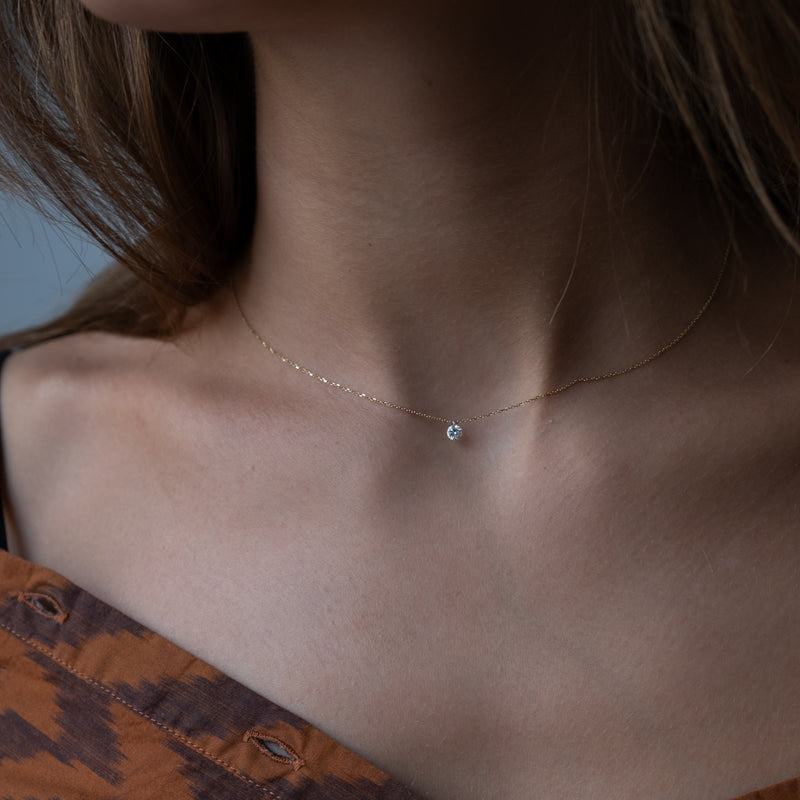 Floating diamond necklace by Vivien Frank Designs