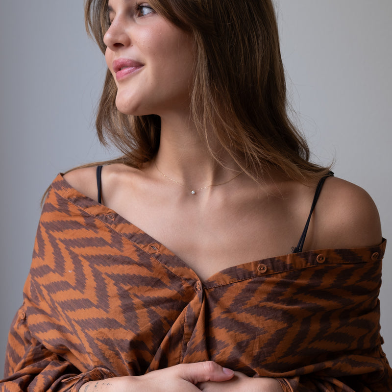 Floating diamond necklace by Vivien Frank Designs