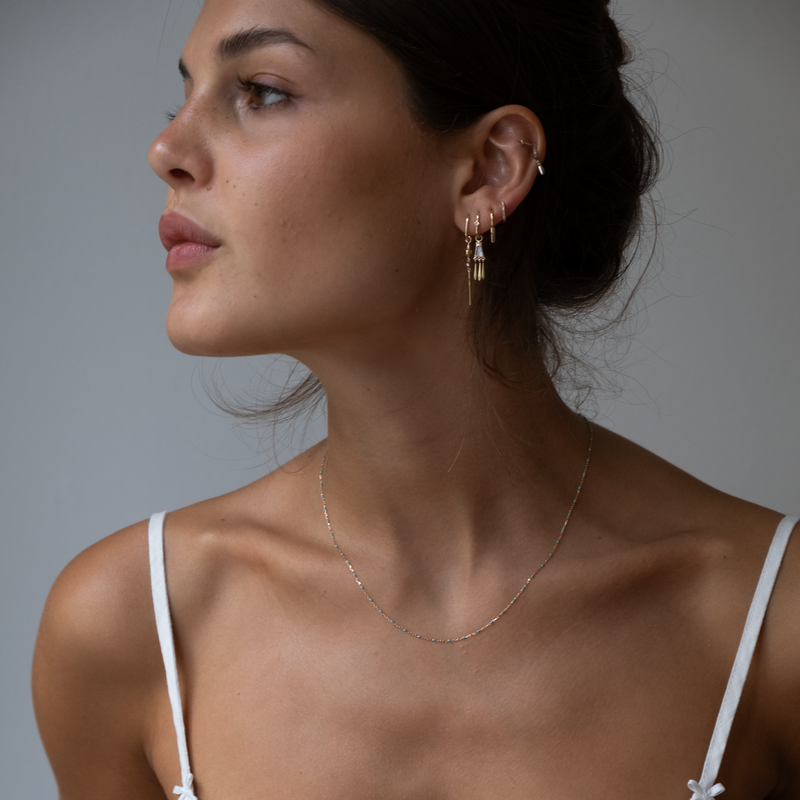 Rose Gold enamal bead necklace