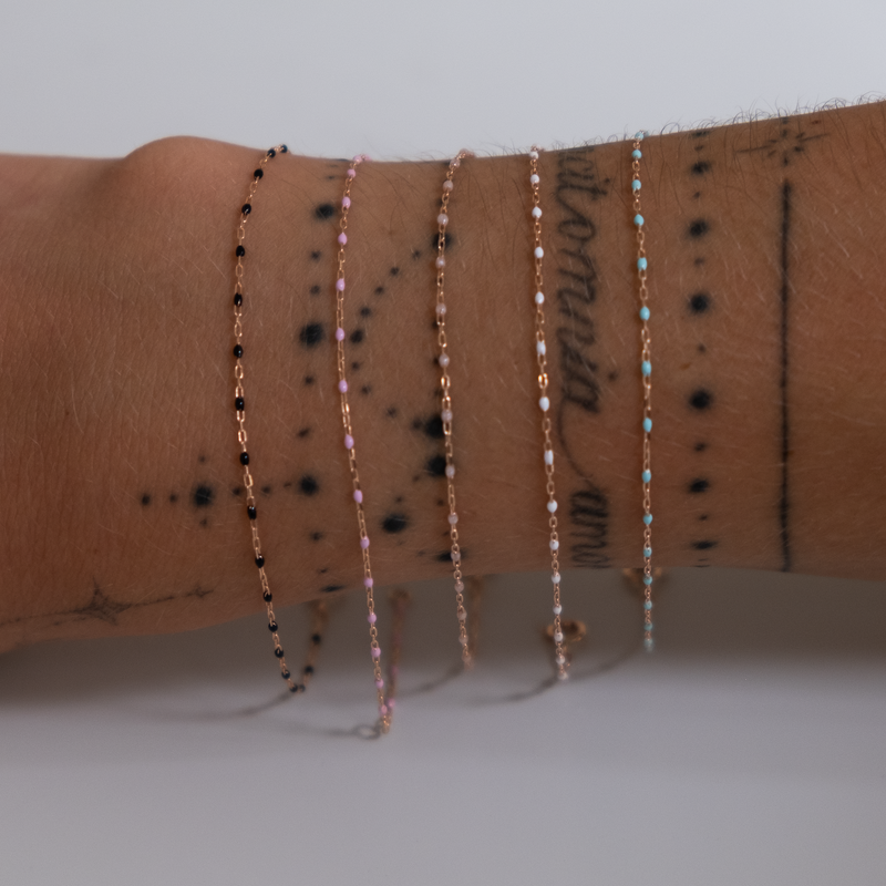 Gold enamal bead bracelet