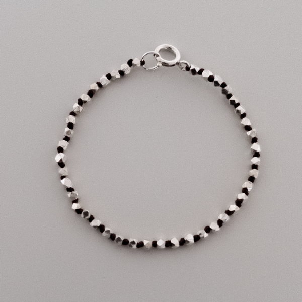 Sterling silver knotted nugget bracelet