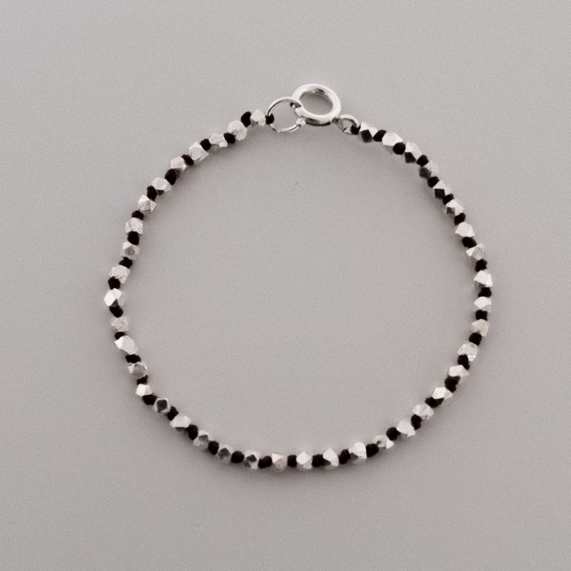 Sterling silver knotted nugget bracelet
