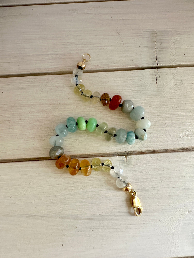 Natural Rainbow knotted bracelet