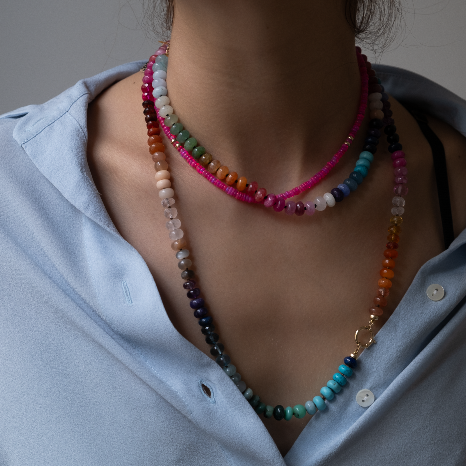 Neon Pink opal necklace – Vivien Frank Designs