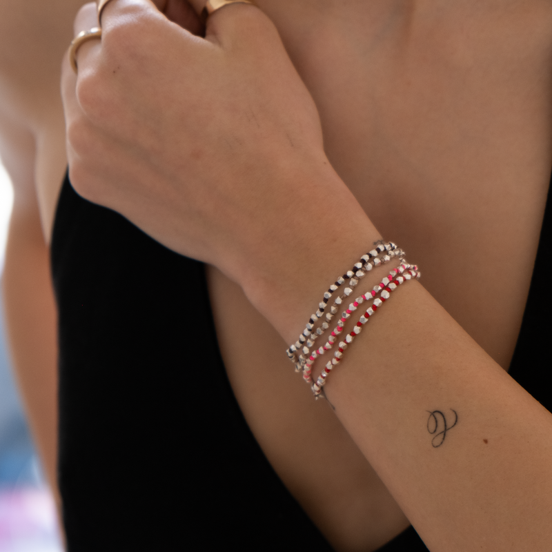 Sterling silver knotted nugget bracelet