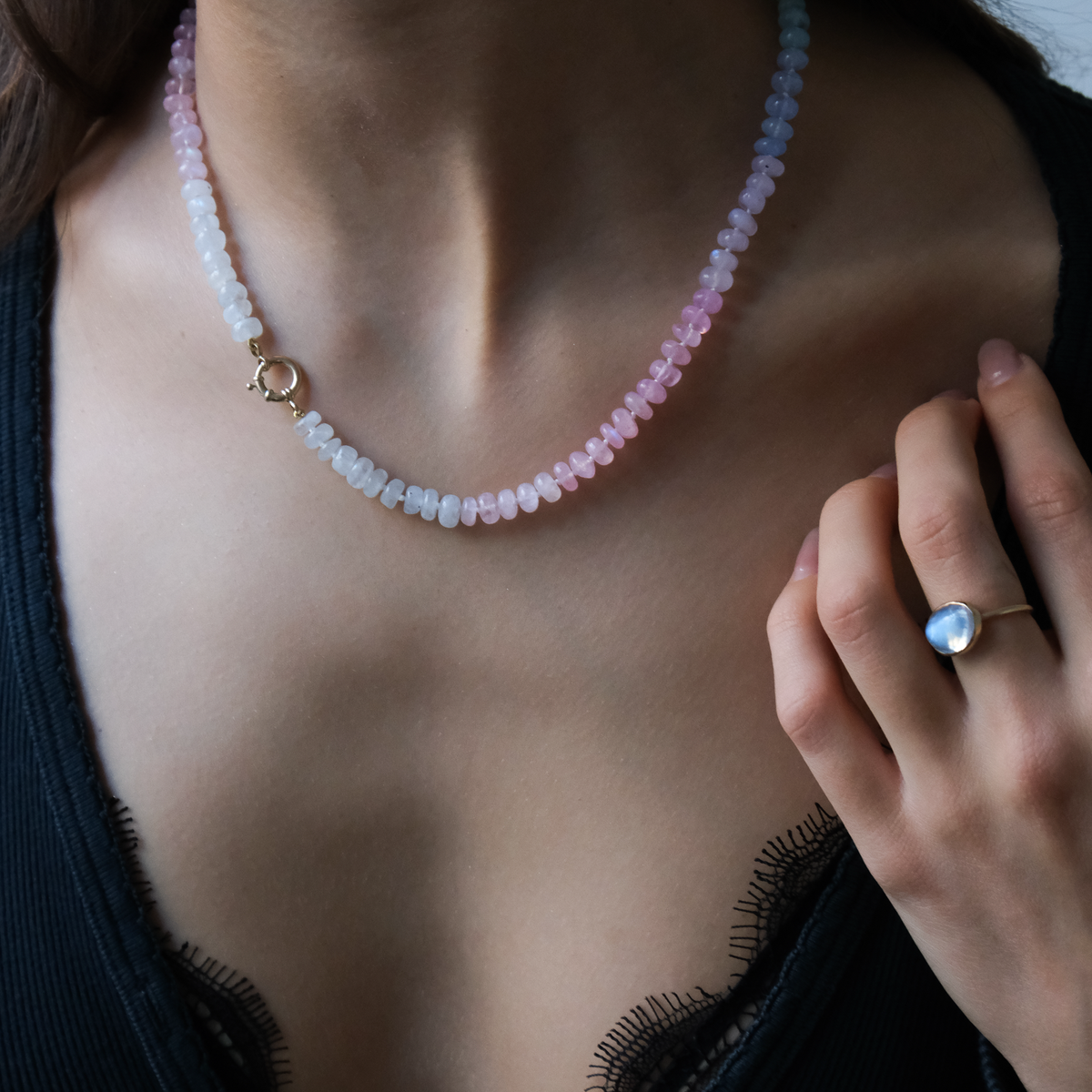 Rainbow Moonstone necklace