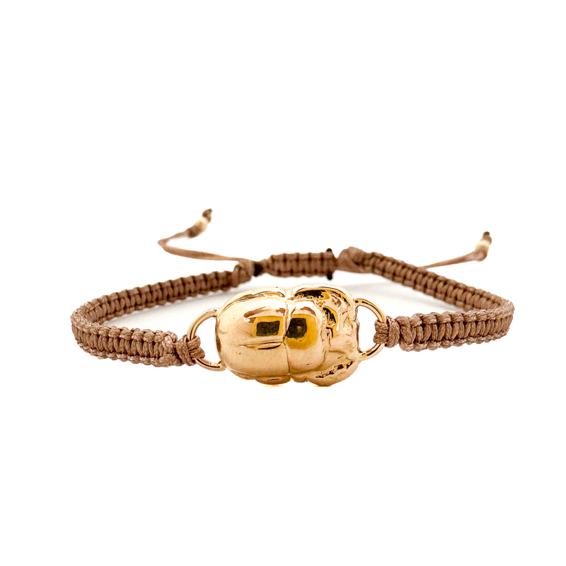 14k gold Scarab Macrame bracelet