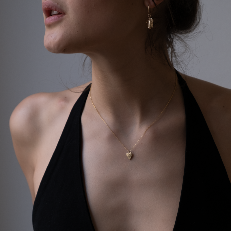 heart necklace, 14k gold heart pendant
