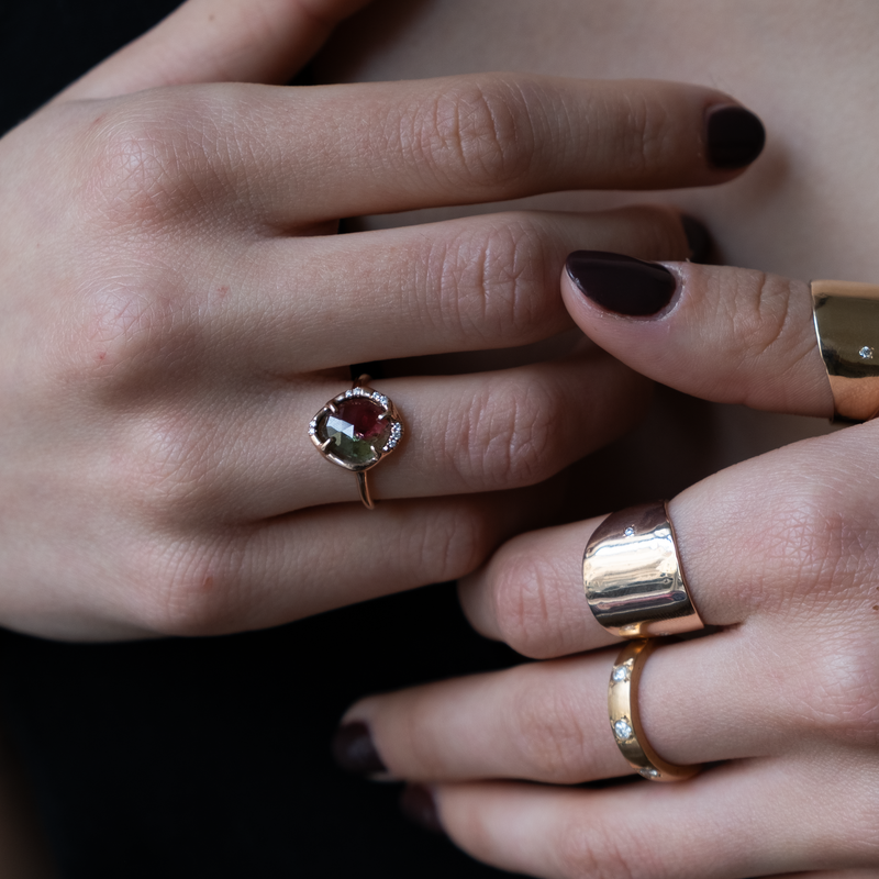 watermelon tourmaline ring