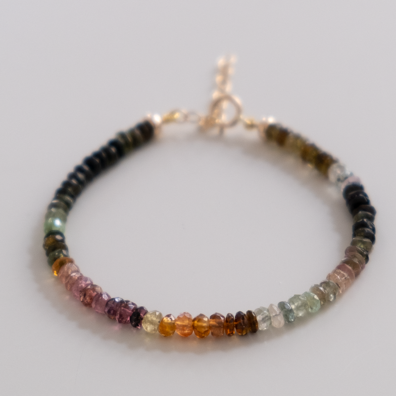 14k Gold Multi Tourmaline Bracelet