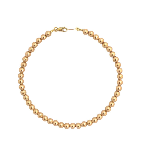 14k solid gold bead bracelet with clasp