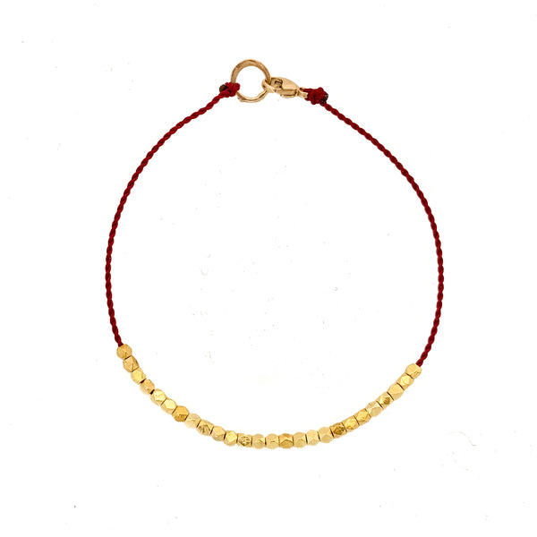 14k solid gold friendship bracelet - Vivien Frank Designs