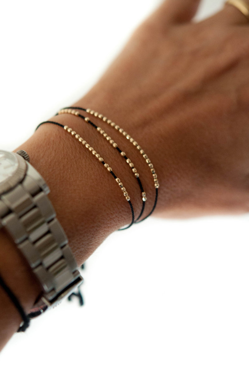Disco friendship bracelet - 14k solid gold - Vivien Frank Designs