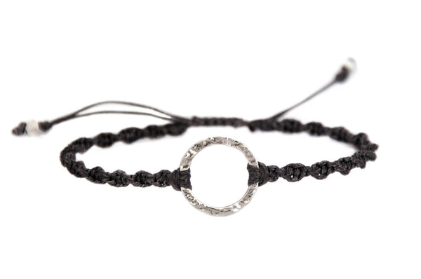 Karma bracelet 14k solid white gold - Vivien Frank Designs