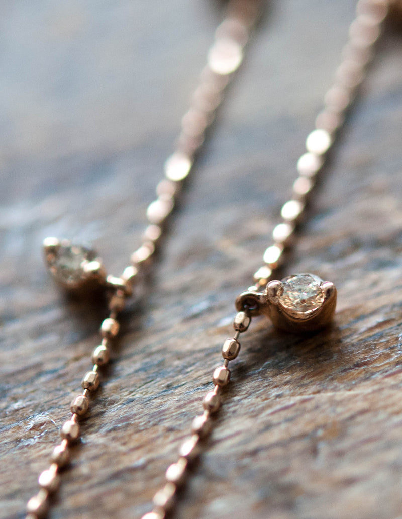 Diamond Droplet necklace in 18k gold - Vivien Frank Designs