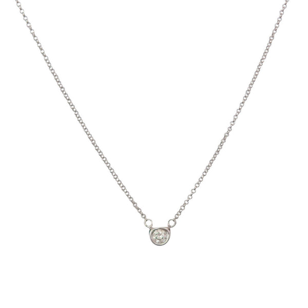 Diamond Solitaire Necklace in 18k solid gold - Vivien Frank Designs