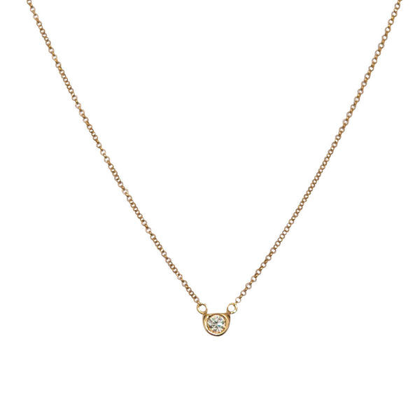 Diamond Solitaire Necklace in 18k solid gold - Vivien Frank Designs