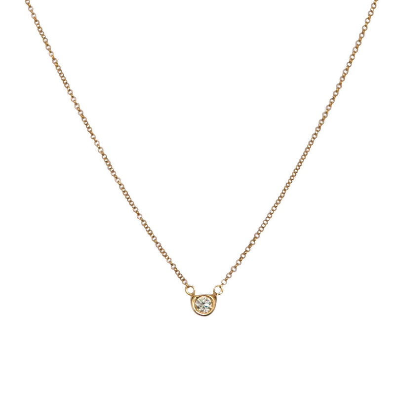Diamond Solitaire Necklace in 18k solid gold - Vivien Frank Designs