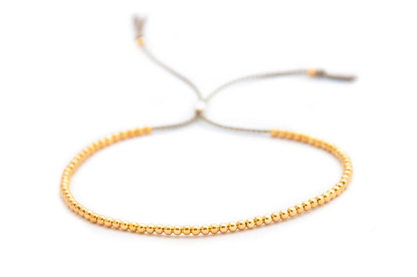 Gold beaded bracelet in 10k solid gold - Vivien Frank Designs