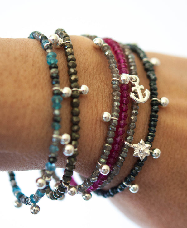 Black Spinel Ball Bracelet - Vivien Frank Designs