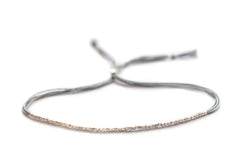 Slate Gray Silk on Silver friendship bracelet – Vivien Frank Designs