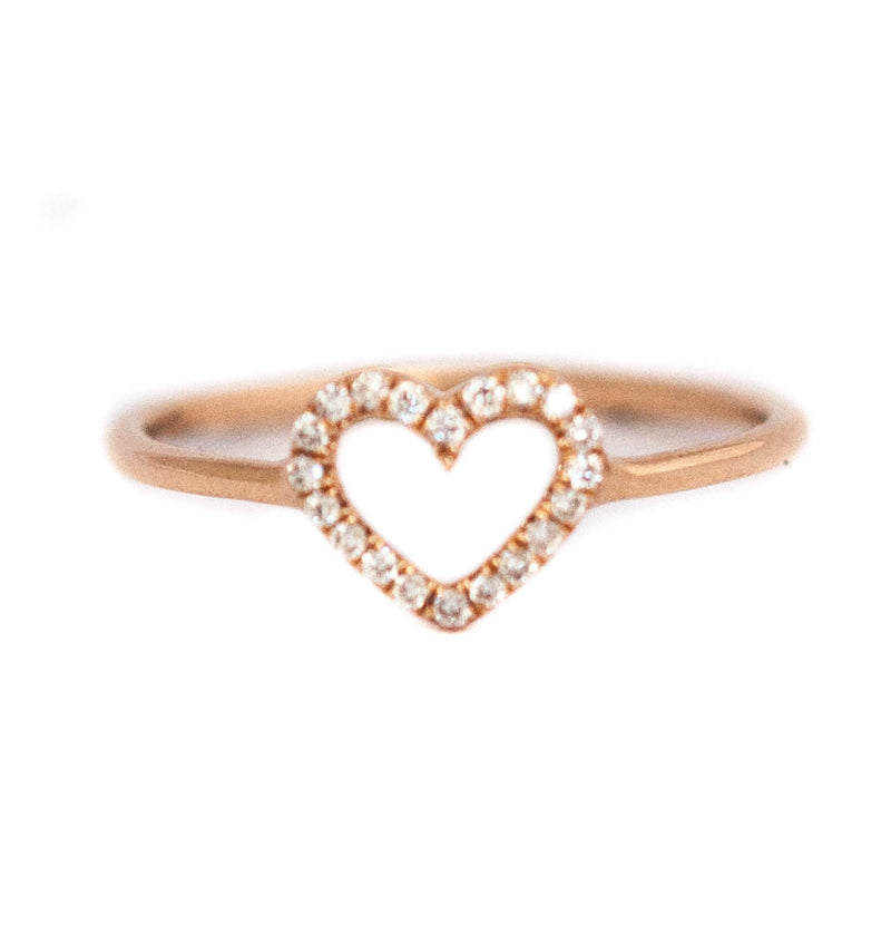 Diamond Heart Ring 1/8 ct tw Round-cut 10K Yellow Gold | Kay
