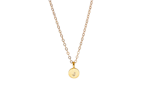 Tiny Gold initial necklace - Vivien Frank Designs