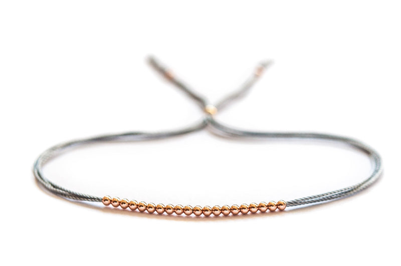 14k rose gold beaded friendship bracelet - Vivien Frank Designs