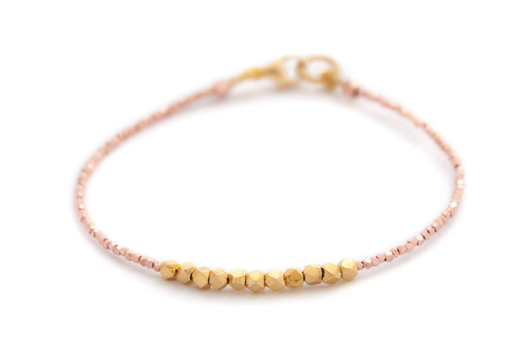 Nugget bracelet - gold on rose gold vermeil - Vivien Frank Designs
